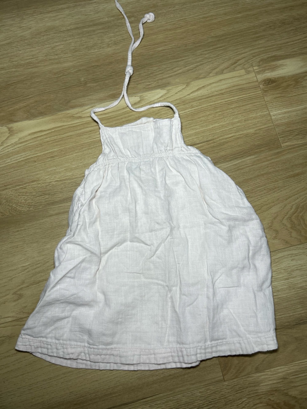 Girls' White Halter Casual Dress